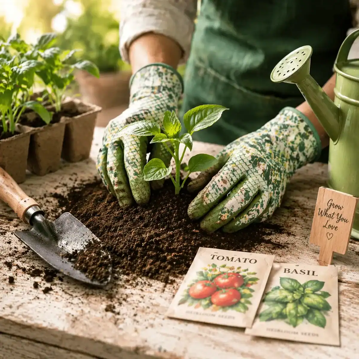planting a garden in a container